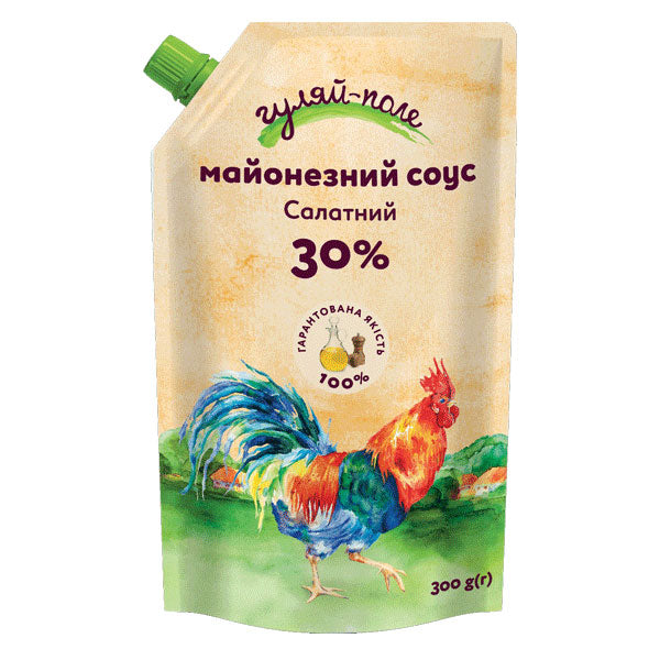 Майонезный соус для салата 30% — упаковка дой-пак — 10,58 унций (300 г)